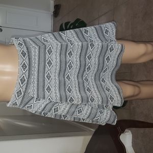 Divided s evil eye Aztec design mini flare textured skirt